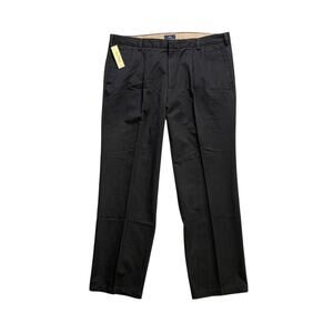 Vintage Dockers Pants Mens 40 Black Cotton True Chino Pleated Relaxed Fit New